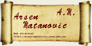 Arsen Matanović vizit kartica